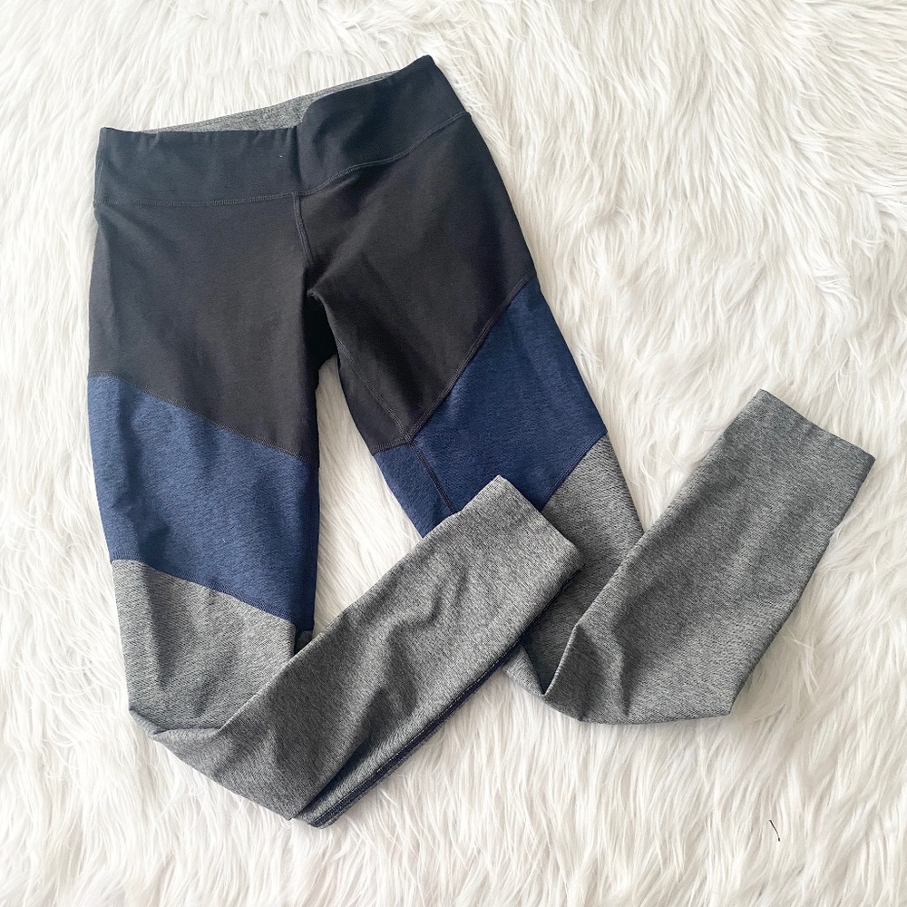 Outdoor Voices Black, Blue, and Gray Leggings